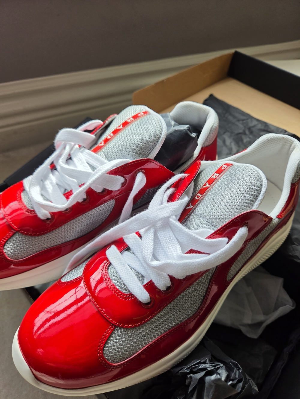 Prada Men's Brand New Sneakers - Comfortable Lace-Up Size 9.5